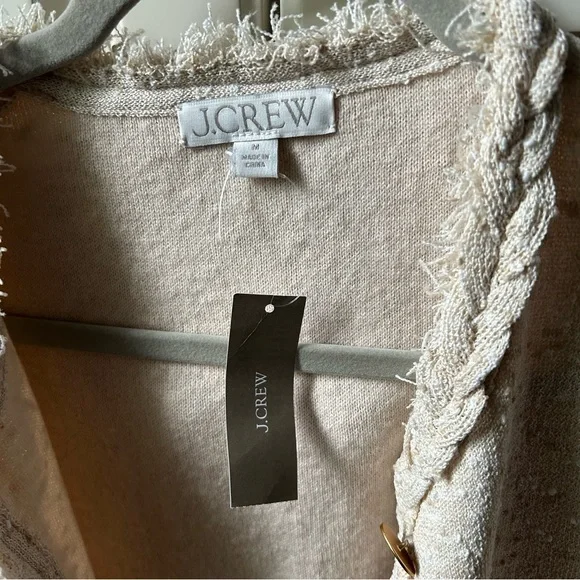 J crew Marled fringe-trim sweater lady jacket - Picture 8 of 9